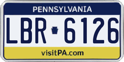 PA license plate LBR6126