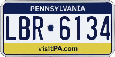 PA license plate LBR6134