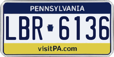 PA license plate LBR6136