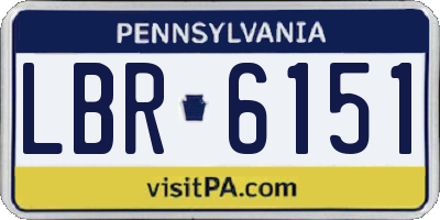 PA license plate LBR6151
