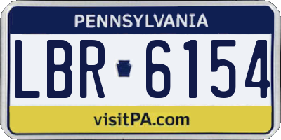 PA license plate LBR6154