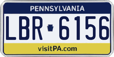 PA license plate LBR6156