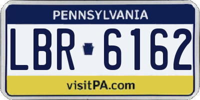 PA license plate LBR6162