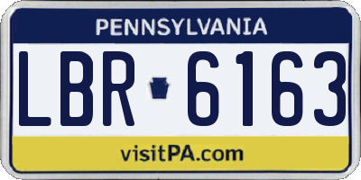 PA license plate LBR6163