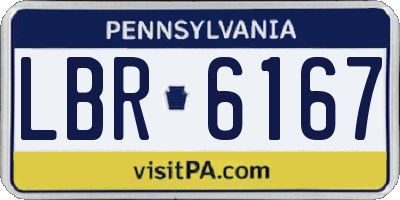 PA license plate LBR6167