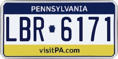 PA license plate LBR6171