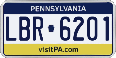 PA license plate LBR6201