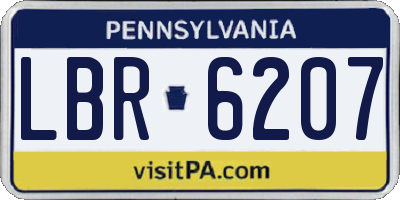 PA license plate LBR6207