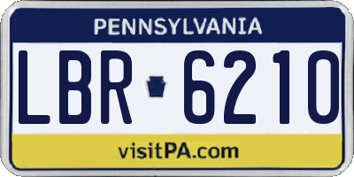 PA license plate LBR6210
