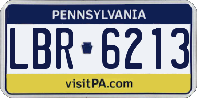 PA license plate LBR6213