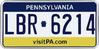 PA license plate LBR6214