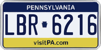 PA license plate LBR6216