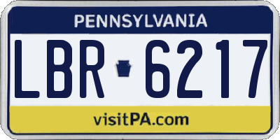 PA license plate LBR6217