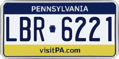 PA license plate LBR6221
