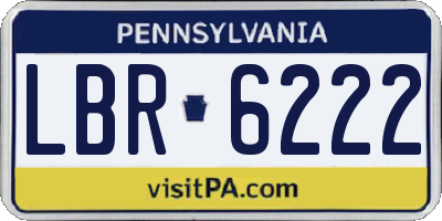 PA license plate LBR6222