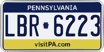 PA license plate LBR6223