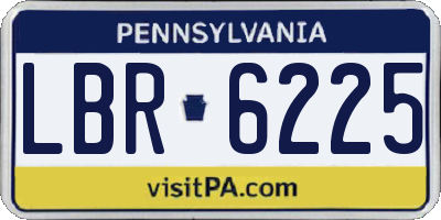 PA license plate LBR6225