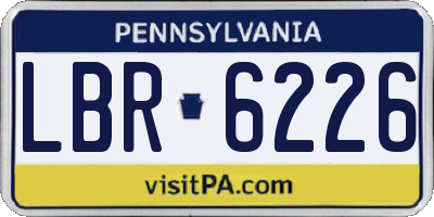 PA license plate LBR6226