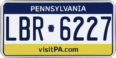 PA license plate LBR6227