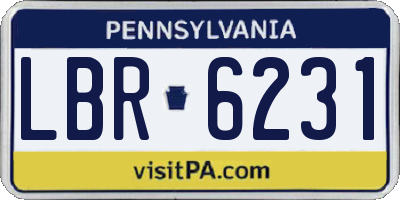 PA license plate LBR6231