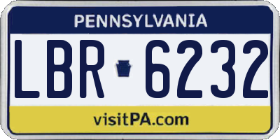 PA license plate LBR6232