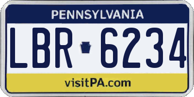 PA license plate LBR6234