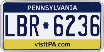 PA license plate LBR6236