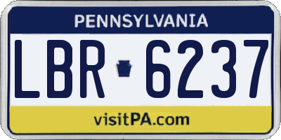 PA license plate LBR6237