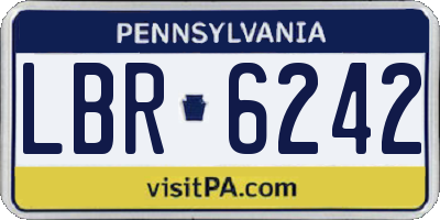 PA license plate LBR6242