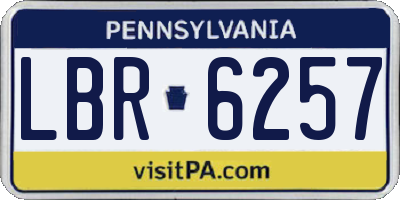PA license plate LBR6257