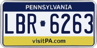 PA license plate LBR6263
