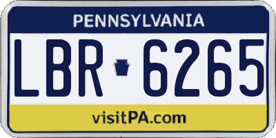 PA license plate LBR6265