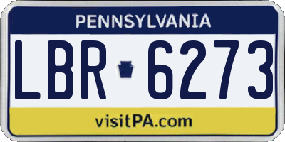 PA license plate LBR6273