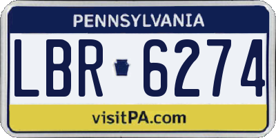 PA license plate LBR6274