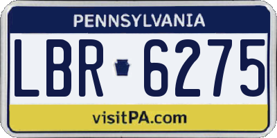 PA license plate LBR6275