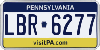 PA license plate LBR6277
