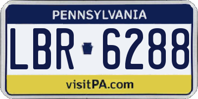 PA license plate LBR6288