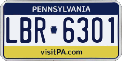 PA license plate LBR6301
