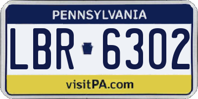 PA license plate LBR6302