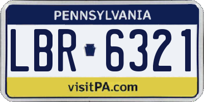 PA license plate LBR6321