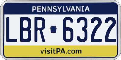 PA license plate LBR6322