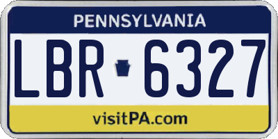 PA license plate LBR6327