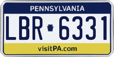 PA license plate LBR6331