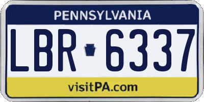 PA license plate LBR6337