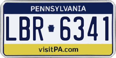PA license plate LBR6341