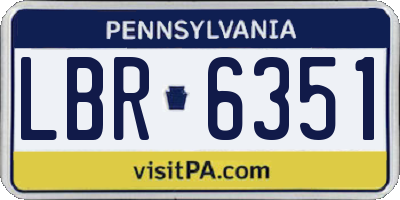 PA license plate LBR6351