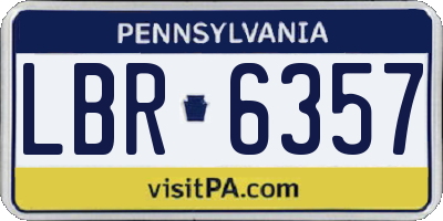 PA license plate LBR6357