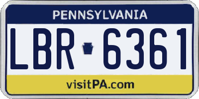 PA license plate LBR6361