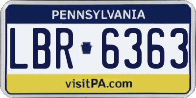 PA license plate LBR6363
