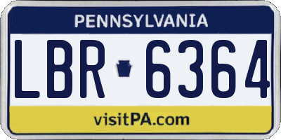 PA license plate LBR6364